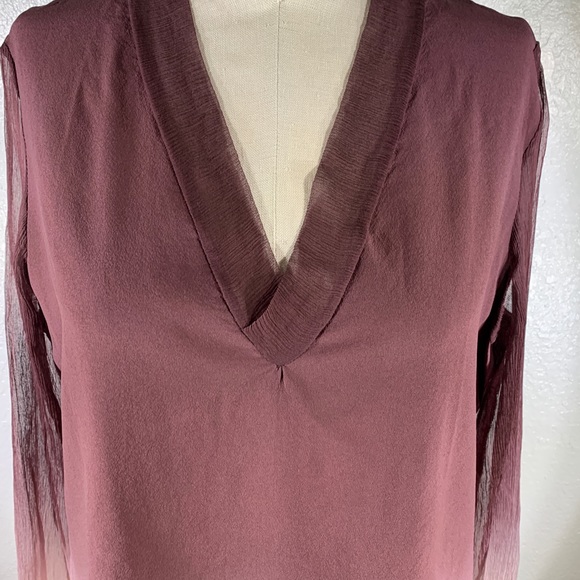 Viviana Uchitel Elena Gradient In Flamingo Dusk Silk | Rayon Blouse NWT - Picture 2 of 7